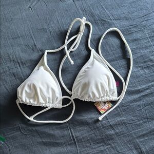 White Triangle Bikini Top